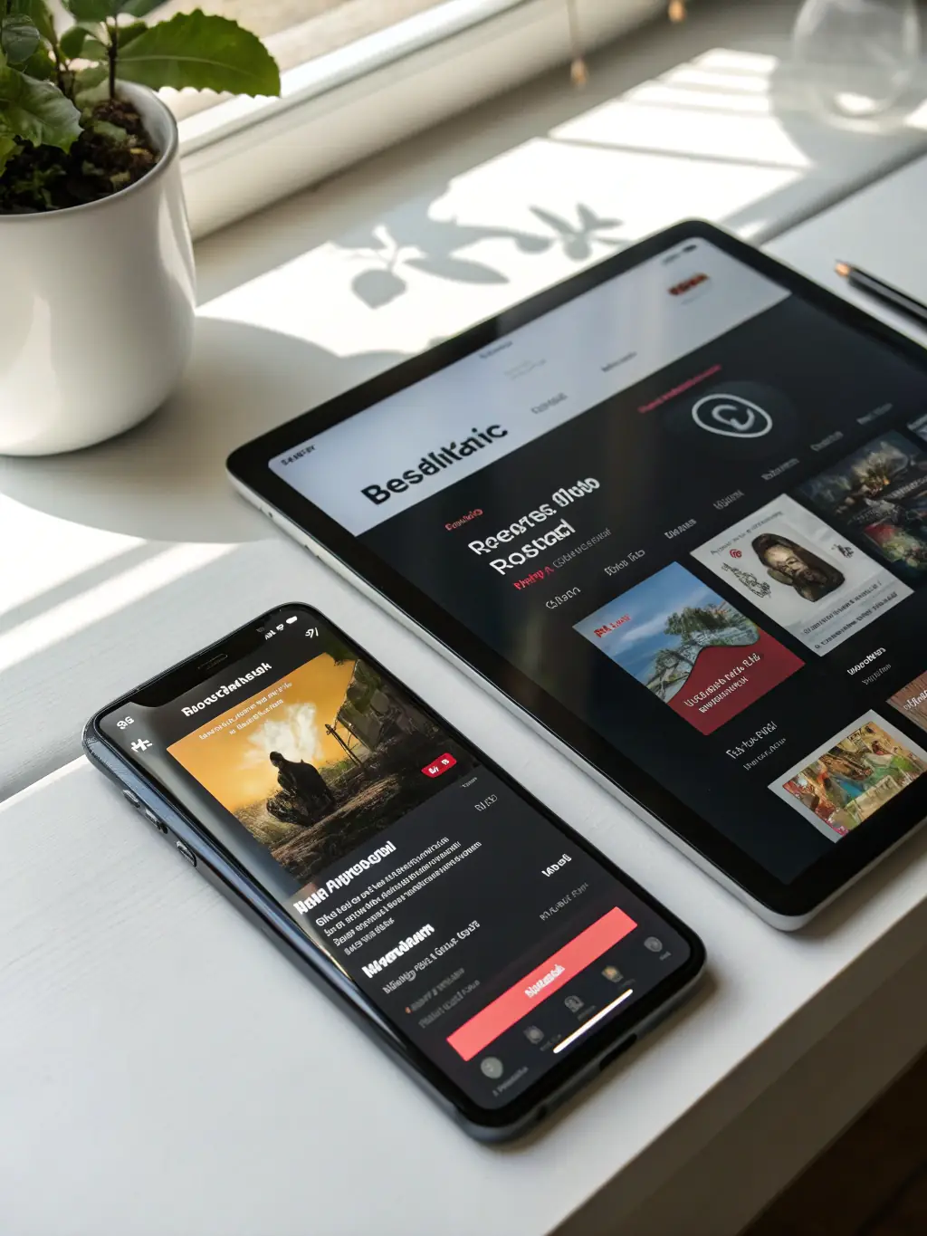 A smartphone displaying a curated Spotify playlist connected to the limousine's sound system, alongside a bottle of champagne in an ice bucket and elegant champagne flutes.