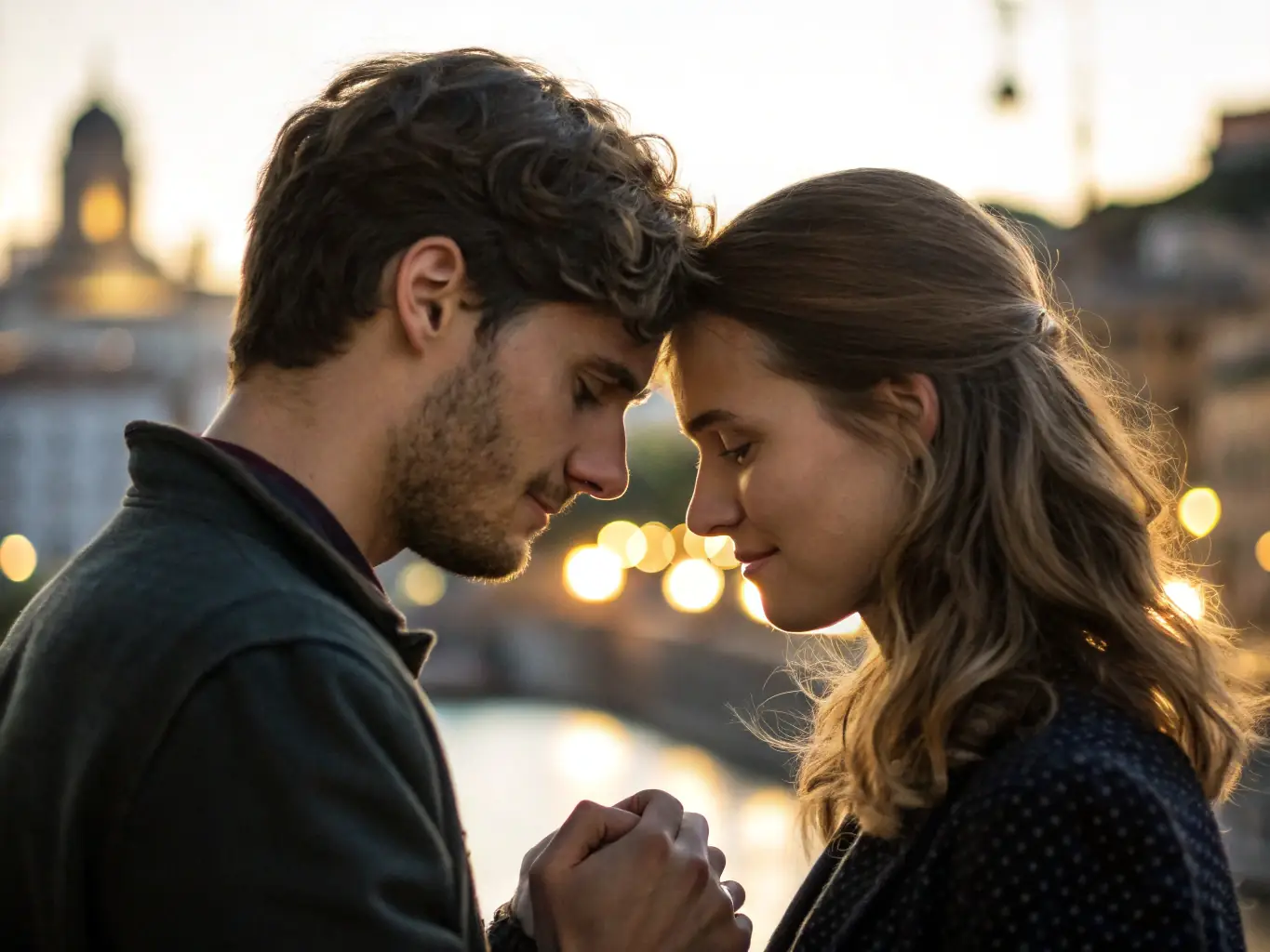 A couple sharing a romantic moment in the back of a Limoscene limousine, with soft lighting and scenic views visible through the window. The scene is intimate and dreamy, representing The Velvet Route experience.